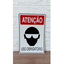 Ver imagem 5 de Placa de Sinalização Obrigatorio Uso de Oculos 20 X 30 Cm