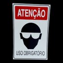 Ver imagem 3 de Placa de Sinalização Obrigatorio Uso de Oculos 20 X 30 Cm