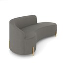 Ver imagem 4 de Sofá 4 Lugares Orgânico 220cm Pé Dourado Morgan Suede Grafite D03 - D'Rossi