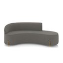 Ver imagem 3 de Sofá 4 Lugares Orgânico 220cm Pé Dourado Morgan Suede Grafite D03 - D'Rossi