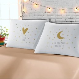 Jogo de Cama King Divertida 3 Peças em Malha 100% Algodão Estampa: Love Moon - 1