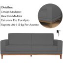 Ver imagem 3 de Sofa 2 Lugares 145 cm Crons Suede Cinza Vazzano