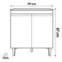 Ver imagem 3 de Balcão Cooktop Andréia 5 Bocas 2 Portas Cor Cinza - Ajl