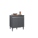 Ver imagem 5 de Balcão Cooktop Andréia 5 Bocas 2 Portas Cor Cinza - Ajl