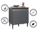 Ver imagem 6 de Balcão Cooktop Andréia 5 Bocas 2 Portas Cor Cinza - Ajl