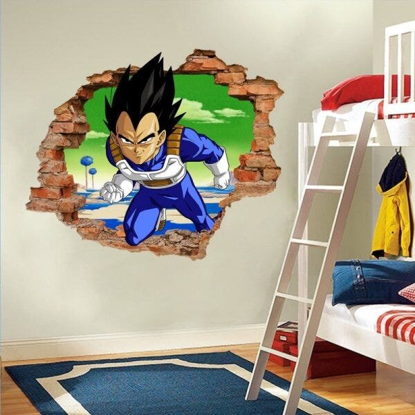 Adesivo de parede 3D Vegeta, Dragon Ball