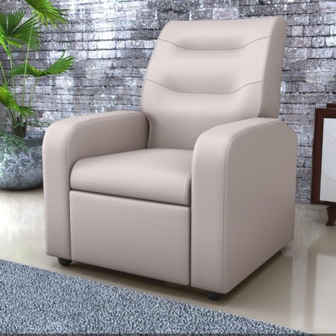 Poltrona Reclinável Decorativa Sophia Corino Bege