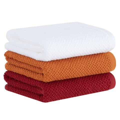 Pano Copa Buddemeyer 3p Gourmet Branco Laranja Vermelho