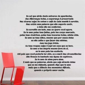 Adesivo de Parede frase Eu sei que atrás... - EG 120x135cm