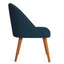 Ver imagem 5 de Kit 02 Cadeiras Poltrona de Jantar Luna Suede Azul Marinho Pés Palito Castanho - Pallazio