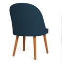 Ver imagem 6 de Kit 02 Cadeiras Poltrona de Jantar Luna Suede Azul Marinho Pés Palito Castanho - Pallazio