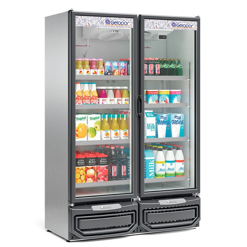 Refrigerador/ Expositor Vertical Conveniência GCVR-950 TI Tipo Inox 957 Litros Gelopar 220v - 1