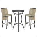 Ver imagem 1 de Mesa Bistrô e 2 Banquetas Roma Preta Corda Estofado 7 Trama Rami