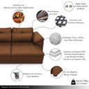 Ver imagem 3 de Sofá Retrátil Elétrico Sala de Estar Nolan Bipartido 175cm Conforto Premium em Couro Caramelo G58 -