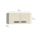 Ver imagem 2 de Armário Aéreo para Cozinha Max 80 X 33 Cm 2 Portas Mdp Cinza Champanhe - Clicklar