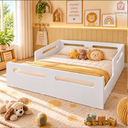 Ver mais imagens de Cama Infantil Montessoriana Casal MDF com Grade de Proteção