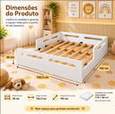 Ver imagem 4 de Cama Infantil Montessoriana Casal MDF com Grade de Proteção