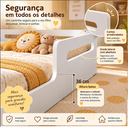 Ver imagem 7 de Cama Infantil Montessoriana Casal MDF com Grade de Proteção