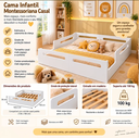 Ver imagem 5 de Cama Infantil Montessoriana Casal MDF com Grade de Proteção