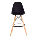 Ver imagem 2 de Banqueta Alta Eiffel Eames Preta Base Madeira Cozinha Bar Bistrô Bancada