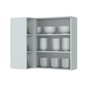 Ver imagem 4 de Armário Aéreo Cozinha Modulado Canto Reto Americana 1 Porta Branco - Henn