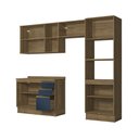 Ver imagem 4 de Armário de Cozinha Completa Torre Quente 100% Mdf 270cm Nogueira/azul Profundo Celeste Kappesberg