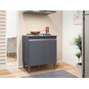 Ver imagem 2 de Balcão P/ Cooktop Andreia 4 Ou 5 Bocas  CINZA - Ajl Móveis