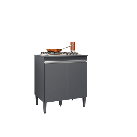 Balcão P/ Cooktop Andreia 4 Ou 5 Bocas  CINZA - Ajl Móveis