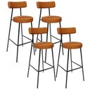 Ver imagem 1 de Kit 04 Banquetas Alta Bar Cozinha Sala de Jantar Estrutura em Aço Milão L02 Couríssimo Canela - Lyam