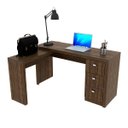 Ver imagem 6 de Kit Escritório Com Mesa em L 3 Gavetas e 2 Armários 171 cm Cor: Nogal