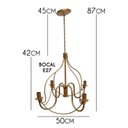 Ver imagem 2 de Luminária Dourada Decorativa Artesanal para Apartamento Simples