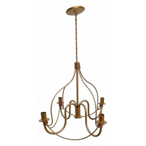 Luminária Dourada Decorativa Artesanal para Apartamento Simples