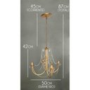 Ver imagem 2 de Lustre Dourado com Cristais Modernos para Decoração Ambiente Interno