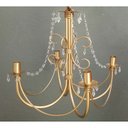 Ver imagem 1 de Lustre Dourado com Cristais Modernos para Decoração Ambiente Interno
