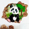 Adesivo de Parede Buraco Falso 3D Infantil Pandinha - EG 100x122cm - 1