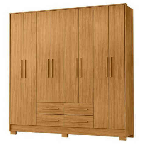 Guarda Roupa Casal Paraty 8 Portas 4 Gavetas Carvalho Americano - Incorplac