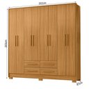 Ver imagem 3 de Guarda Roupa Casal Paraty 8 Portas 4 Gavetas Carvalho Americano - Incorplac