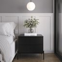 Ver imagem 3 de Cômoda com 6 Gavetas e 2 Mesas de Cabeceira Jasper - Preto Fosco