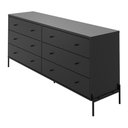 Ver imagem 4 de Cômoda com 6 Gavetas e 2 Mesas de Cabeceira Jasper - Preto Fosco