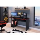 Ver imagem 3 de Mesa Gamer War Preto c/ Borda Vermelha