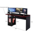 Ver imagem 2 de Mesa Gamer War Preto c/ Borda Vermelha