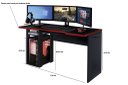 Ver imagem 2 de Mesa Gamer War Preto c/ Borda Vermelha
