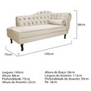 Ver imagem 5 de Kit Diva Recamier Diana 140cm Lado Esquerdo e 01 Poltrona Classic Suede Bege - ADJ Decor