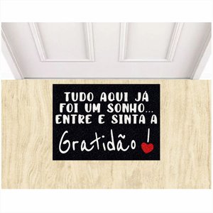 Tapete Vinil Tudo Aqui Já Foi Um Sonho Gratidão Casa Portas.:preto