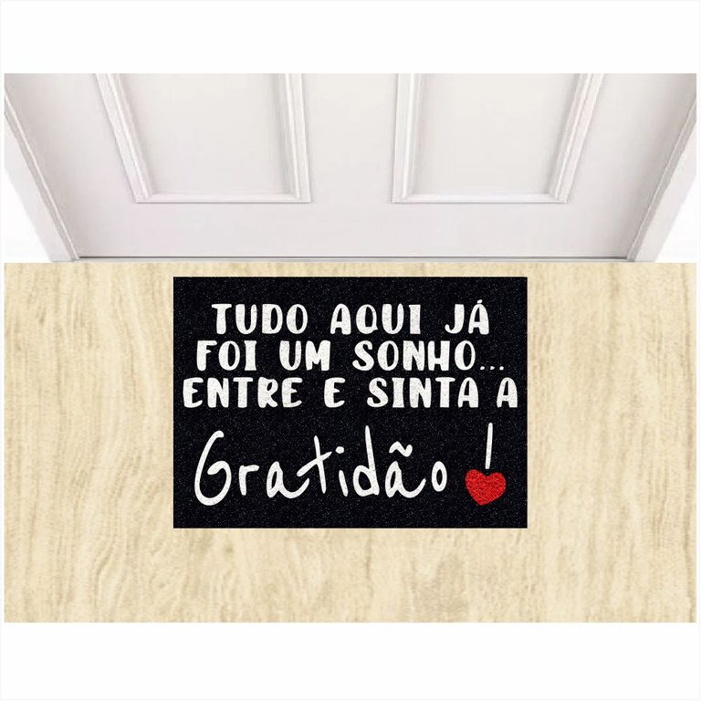 Tapete Vinil Tudo Aqui Já Foi Um Sonho Gratidão Casa Portas.:preto Tapete Vinil Tudo Aqui Já Foi Um Sonho Gratidão Casa Portas.:preto