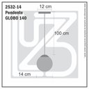 Ver imagem 2 de Pendente Globo Esfera de Vidro Fumê 14cm - Preto