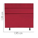 Ver imagem 3 de Cabeceira Estofada Argentina 195cm King Size para Cama Colchão Box Quarto Corino Vermelho - Aurora