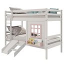 Ver imagem 2 de Beliche Infantil com Janela e Escorregador Madeira Maciça Branco/ Rosa Housin