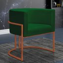 Ver imagem 2 de Kit 2 Poltronas Reforçada Decorativa Sala Nayara Base Ferro Bronze Suede Verde