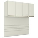 Ver imagem 1 de Ponte Casal Modulado 4 Portas 185x165 Cm Seletto Areia Henn
